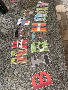 NEW Minecraft Birthday Letter Banner - Pixel Game Letters 🌼